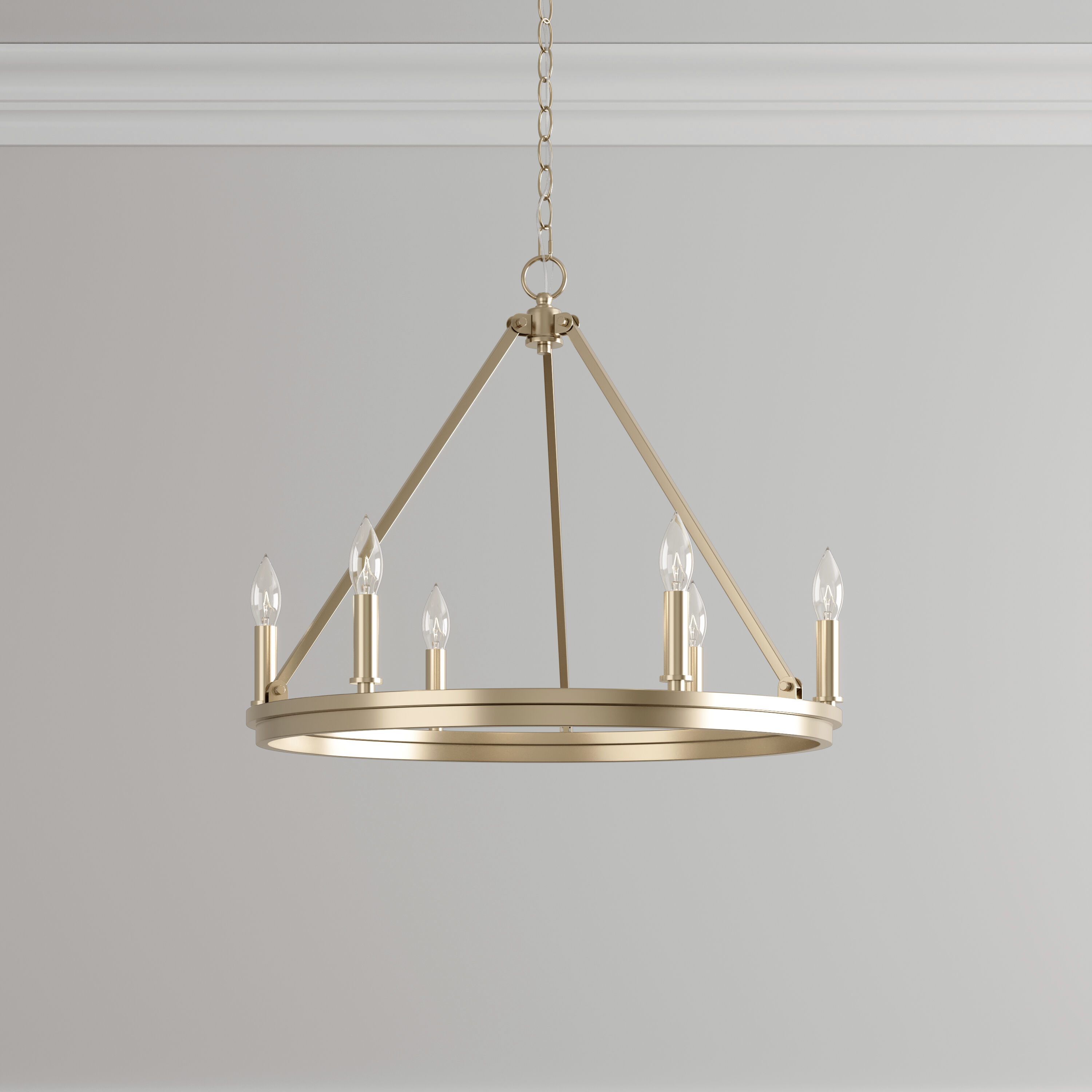 Carruth 6 Light 25 inch Modern Gold Chandelier Ceiling Light